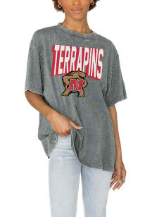 Gameday Couture Maryland Terrapins Womens Graphite Solid Defense Short Sleeve T-Shirt