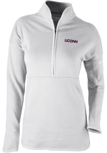 Columbia UConn Huskies Womens Grey Heat Seal Omni Wick Go For It Qtr Zip
