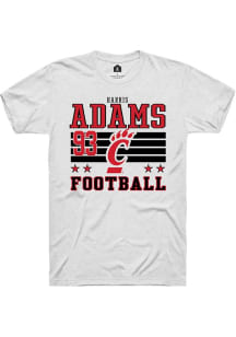 Harris Adams Cincinnati Bearcats White Football NIL Striped Short Sleeve Player T Shirt