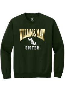 Summit Sportswear William & Mary Tribe Mens Green Sister Long Sleeve Crew Sweatshirt