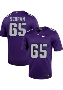 Logan Schram  Nike TCU Horned Frogs Purple Football NIL Game Football Jersey