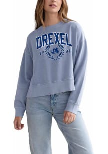 Drexel Dragons Womens Blue Malibu Crew Sweatshirt