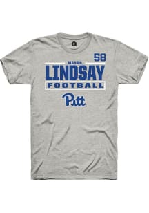 mason lindsay Pitt Panthers Ash Football NIL Stacked Box Short Sleeve Player T Shirt