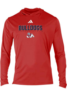 Adidas Fresno State Bulldogs Mens Red Heat Seal Long Sleeve Hood