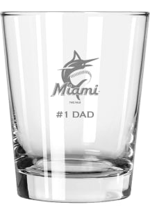 Miami Marlins Dad 15oz Rock Glass - White