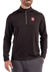 Cutter and Buck Indiana Hoosiers Mens Black Coastline Long Sleeve Qtr Zip Pullover