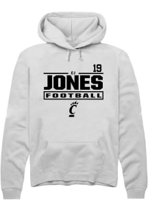 Cj Jones Cincinnati Bearcats Mens White Football NIL Stacked Box Player Hood