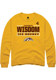 Zaccharya Wisdom Western Michigan Broncos Mens Gold NIL Stacked Box Player Crew