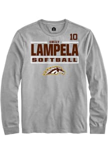 Emily Lampela Western Michigan Broncos Grey NIL Stacked Box Long Sleeve Player T Shirt