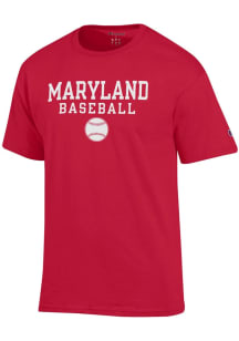 Champion Maryland Terrapins Red Baseball Short Sleeve T Shirt