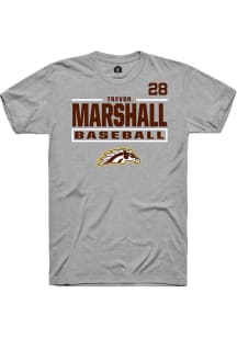 Trevor Marshall Western Michigan Broncos Grey NIL Stacked Box Short Sleeve Player T Shirt