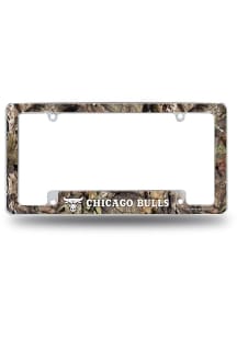 Chicago Bulls Camo Mossy Oak All Over Chrome License Plate Frame - White