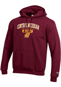 Champion Central Michigan Chippewas Mens Maroon Pill Box Alumni Powerblend Long Sleeve Hoodie