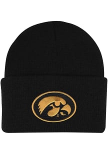 LogoFit Iowa Hawkeyes North Pole Baby Knit Hat - Black