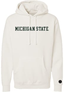 Something Inked Michigan State Spartans Mens Ivory Chenille Arch Mascot Long Sleeve Hoodie