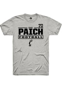 Cray Paich Cincinnati Bearcats Ash NIL Stacked Box Short Sleeve Player T Shirt