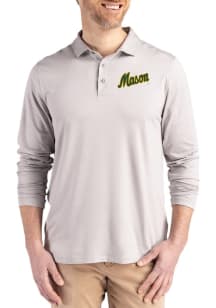 Cutter and Buck George Mason University Mens Grey Vault Coastline Long Sleeve Polo Shirt