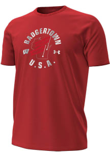 Under Armour Wisconsin Badgers Red Stacked Name Short Sleeve T Shirt