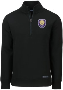 Cutter and Buck Orlando City SC Mens Black Roam Long Sleeve Qtr Zip Pullover
