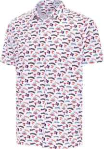 Antigua Texas Rangers Mens White Cooperstown Short Sleeve Polo