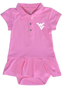 West Virginia Mountaineers Baby Girls Pink Caroline Short Sleeve Dress