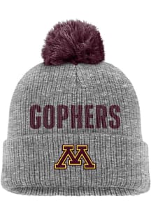 Nike Minnesota Golden Gophers Dark Grey Peak Cuffed Pom Beanie Mens Knit Hat