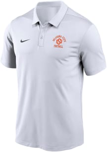 Nike Oklahoma State Cowboys Mens White Vintage Football Logo Short Sleeve Polo