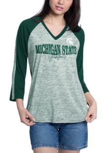 Michigan State Spartans Womens Green Speed Training LS Tee