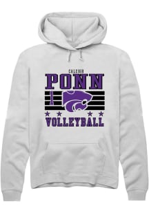Caleigh Ponn K-State Wildcats Mens White NIL Striped Player Hood