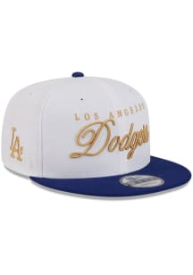 New Era Los Angeles Dodgers White Scripted 9FIFTY Mens Snapback Hat