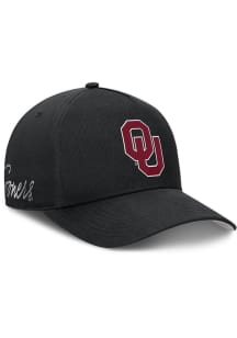 Nike Oklahoma Sooners Dri-Fit Rise Structured A Frame Adjustable Hat - Black