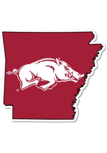 Arkansas Razorbacks 3.5" Hog State Outline Rugged Stickers - Red