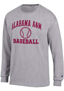 Champion Alabama A&M Bulldogs Grey Baseball Jersey Long Sleeve T Shirt