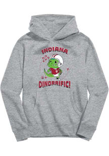 Vive La Fete Indiana Hoosiers Youth Grey Dino-Riffic Long Sleeve Hoodie