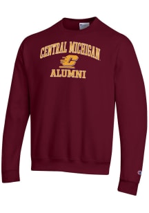 Champion Central Michigan Chippewas Mens Maroon Mascot Alumni Powerblend Long Sleeve Crew Sweatshi..