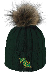 LogoFit William & Mary Tribe Olive Alps Pom Womens Knit Hat
