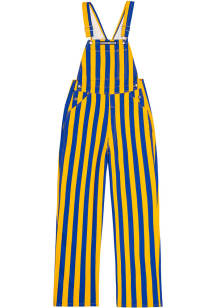 Game Bibs RALLY Mens Blue Striped Bib Overalls