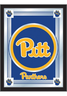 Pitt Panthers Logo Hanging Back Bar Mirror
