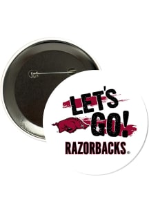 Arkansas Razorbacks 3" Lets Go Button - Red