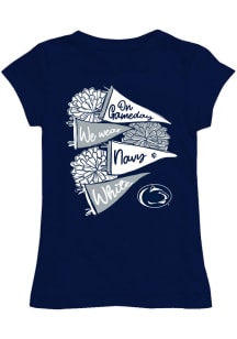 Vive La Fete Penn State Nittany Lions Toddler Girls Navy Blue Lexie Short Sleeve T-Shirt