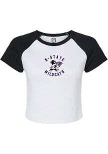 Summit Sportswear K-State Wildcats Womens White Phoebe Micro Rib Short Sleeve T-Shirt