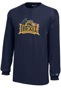 Champion Drexel Dragons Youth Navy Blue Core Long Sleeve T-Shirt