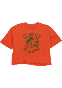Colorado State Rams Womens Orange Boyfriend Crop Short Sleeve T-Shirt