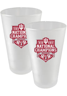 Indiana Hoosiers 2025 College Football Champions 2 Pack 16oz Frosted Pint Glass - White