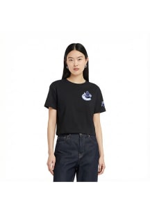 Pro Standard Vancouver Canucks Womens Black Classic Chenille Short Sleeve T-Shirt