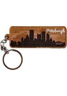 Pittsburgh Skyline Keychain - Brown