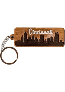 Cincinnati Skyline Keychain - Brown