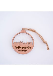 Indianapolis White Snowflake Ornament - Brown