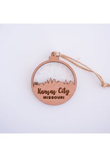 Kansas City White Snowflake Ornament - Brown