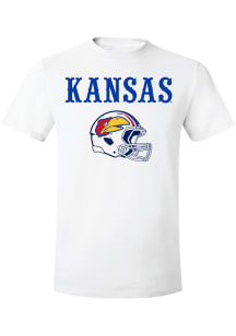 Kansas Jayhawks White Football Football Warhawk Short Sleeve T Shirt